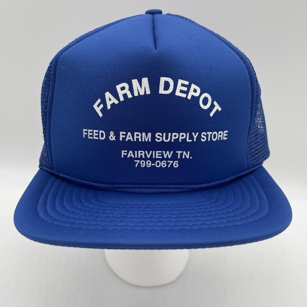 NEW Vintage Farm Depot Trucker Hat SnapBack Farming Blue Tennessee Feed Supply - Picture 2 of 7